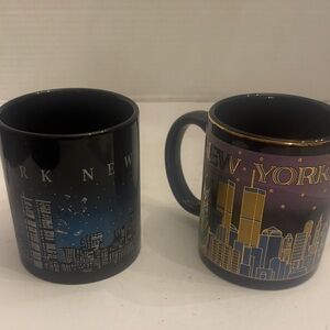 Cityscape Black and Gold Mugs Set